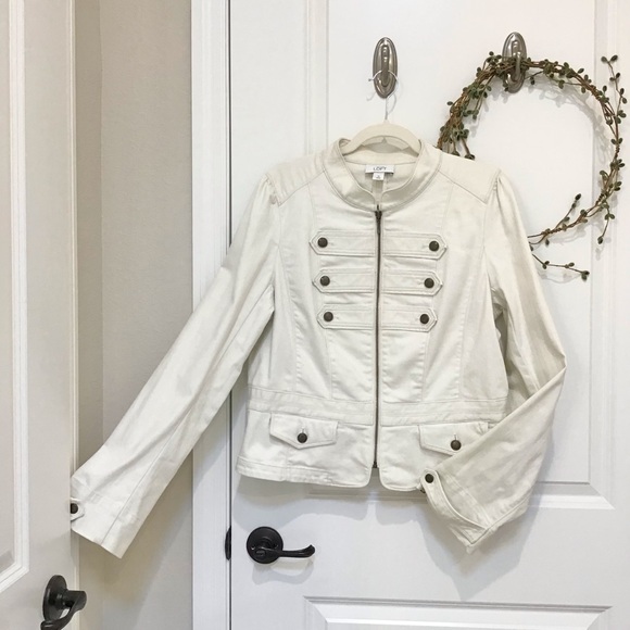 LOFT Military Jacket Off-White/Cream, Size 14 - Picture 1 of 6